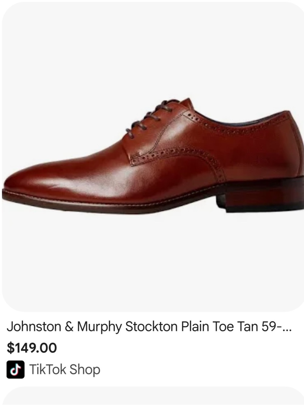 Johnston & Murphy Chestnut Brown Leather Lace-Up Oxfords SZ 9M With Box